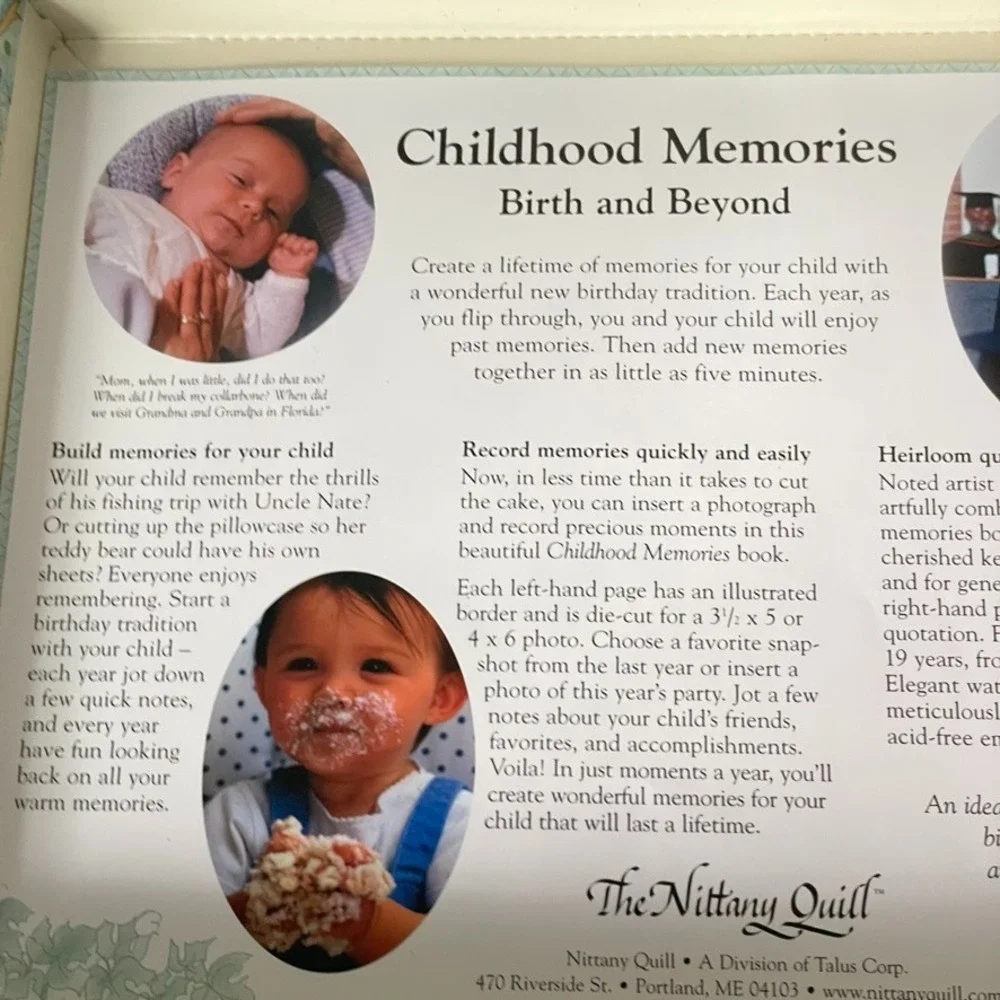 Childhood Memories Birth & Beyond Baby Memory Book New‎ In Box 2004 Gift
